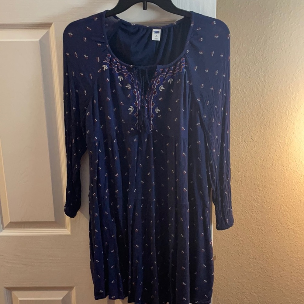 Blue Long Sleeve Dress